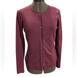 August Silk Women's ‎ Silk Blend Cardigan  Sweater Purple Size Small
